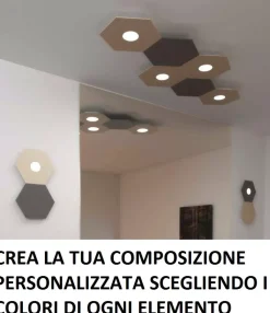 Accessori-Top Light hexagon placca metallica decorativa bianca