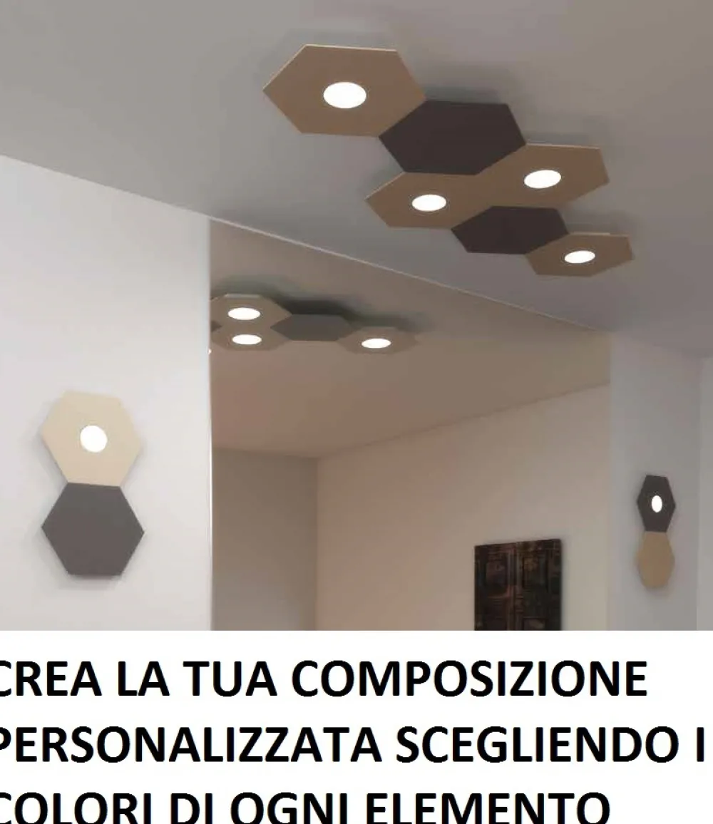 Accessori-Top Light hexagon placca metallo decorativa metallo grigio