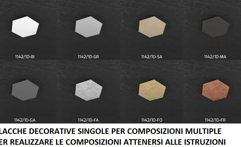 Accessori-Top Light hexagon placca metallo decorativa metallo grigio