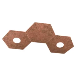 Plafoniere Moderne-Top Light hexagon plafoniera led 2 luci con placca foglia rame da ingresso