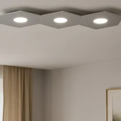 Plafoniere Moderne-Top Light Toplight hexagon plafoniera moderna grigio