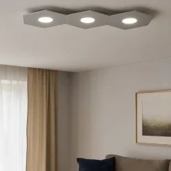 Plafoniere Moderne-Top Light Toplight hexagon plafoniera moderna grigio