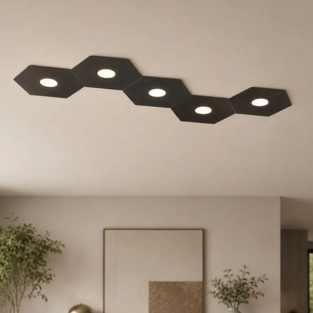 Plafoniere Moderne-Top Light hexagon plafoniera marrone esagonale moderna