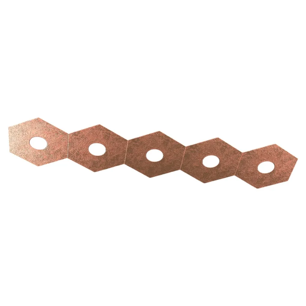 Plafoniere Moderne-Top Light Toplight hexagon plafoniera moderna esagoni foglia rame