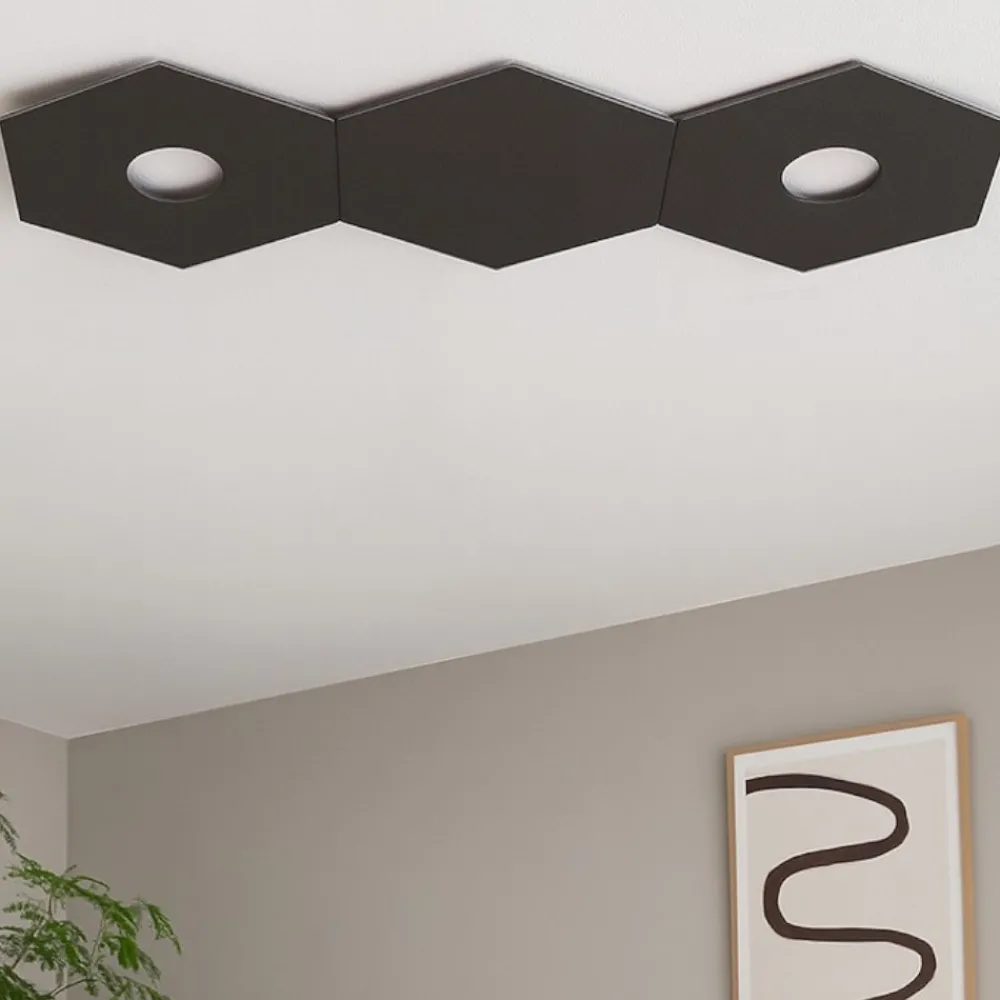 Plafoniere Moderne-Top Light Toplight hexagon plafoniera da cucina moderna 2 luci marrone rettangolare