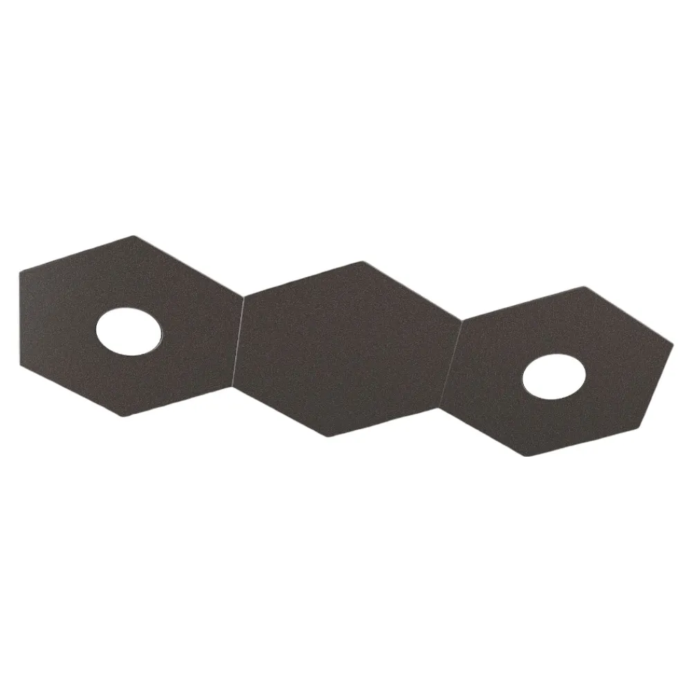 Plafoniere Moderne-Top Light Toplight hexagon plafoniera da cucina moderna 2 luci marrone rettangolare
