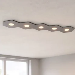 Plafoniere Moderne-Top Light hexagon plafoniera antracite esagonale moderna