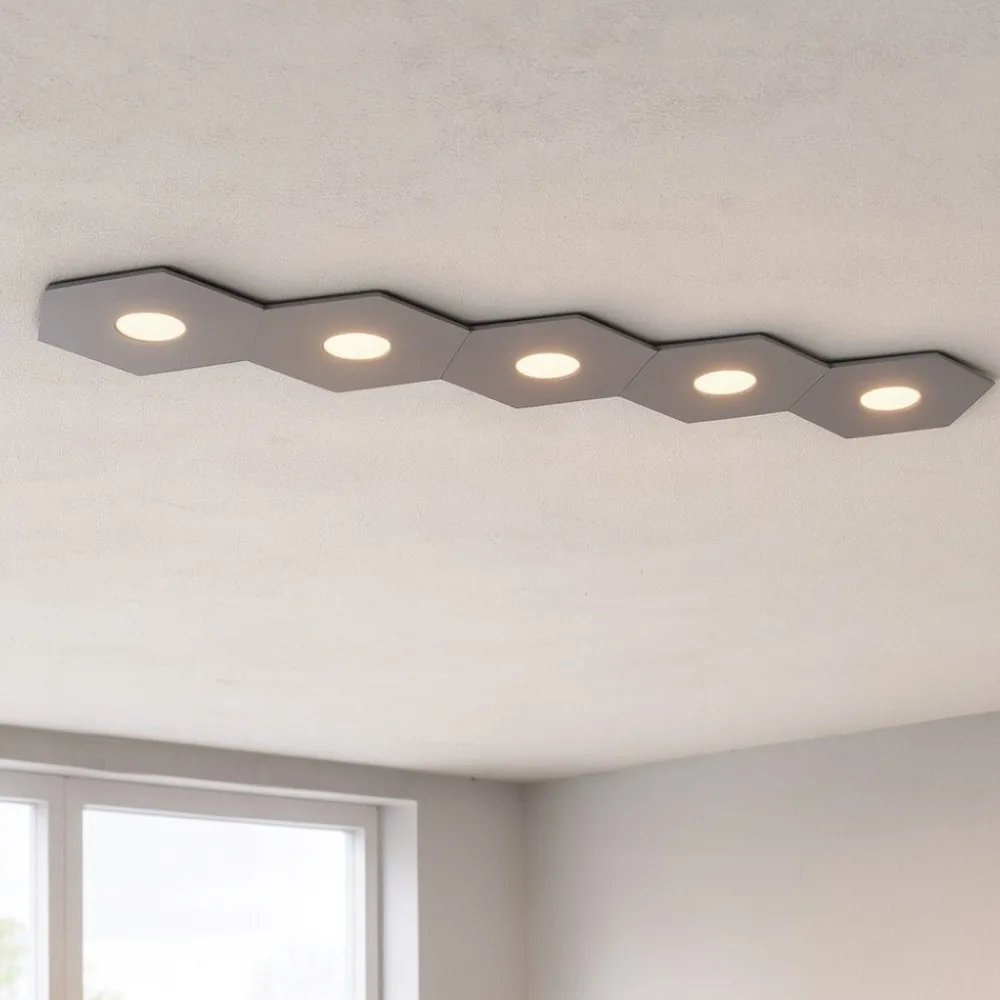Plafoniere Moderne-Top Light hexagon plafoniera antracite esagonale moderna