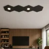 Plafoniere Moderne-Top Light Toplight hexagon plafoniera moderna da cucina componibile 2 luci 2 placche marrone