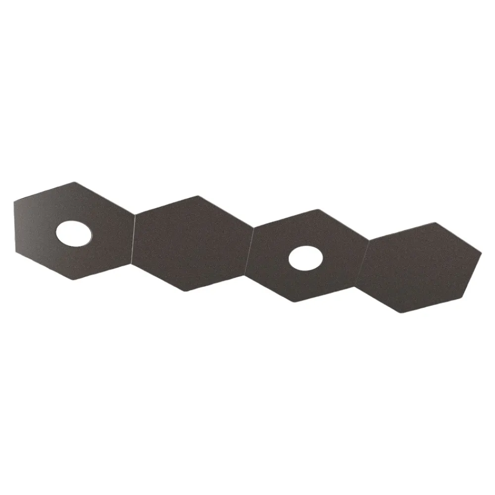 Plafoniere Moderne-Top Light Toplight hexagon plafoniera moderna da cucina componibile 2 luci 2 placche marrone