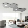 Plafoniere Moderne-Top Light Toplight hexagon plafoniera moderna da cucina componibile 2 luci e 2 placche foglia argento