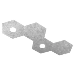 Plafoniere Moderne-Top Light Toplight hexagon plafoniera moderna da cucina componibile 2 luci e 2 placche foglia argento