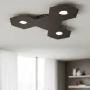 Plafoniere Moderne-Top Light Toplight hexagon plafoniera led 3 luci + 1 piastra metallo marrone