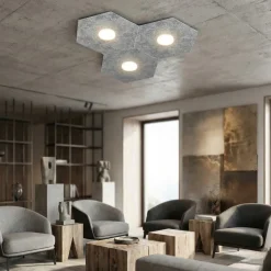 Plafoniere Moderne-Top Light Toplight hexagon plafoniera moderna per cucina argento