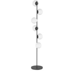 Lampade Da Terra-Top Light holly piantana nera moderna 6 sfere vetro