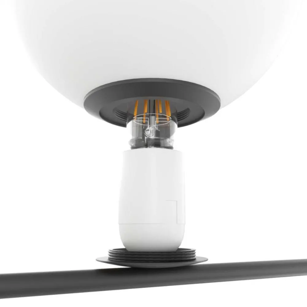Lampade Da Terra-Top Light holly piantana nera moderna 6 sfere vetro