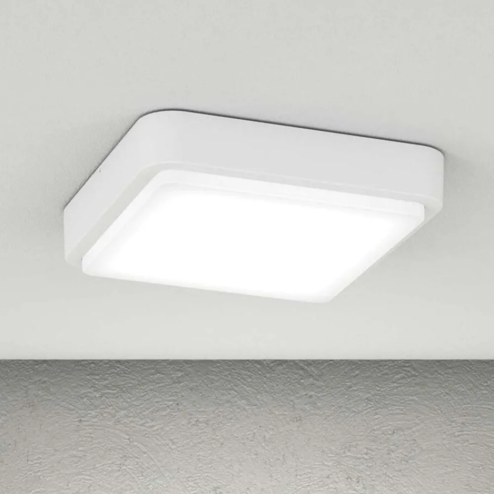 Plafoniere Da Esterno-Top Light irvine plafoniera quadrata per esterno moderna bianca