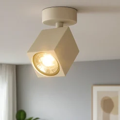 Faretti Da Soffitto-Top Light kibo faretto led a soffitto gu10 orientabile sabbia