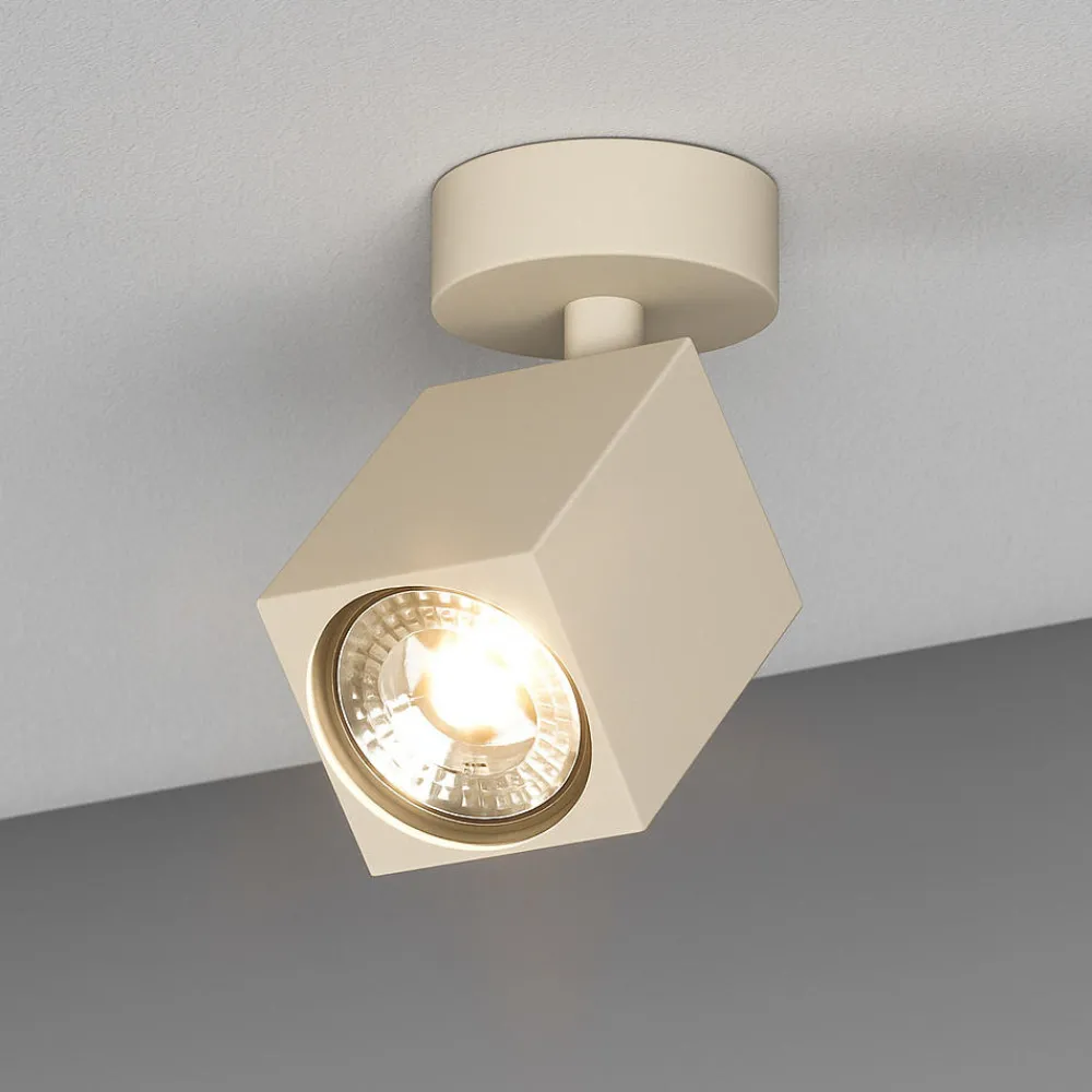 Faretti Da Soffitto-Top Light kibo faretto led a soffitto gu10 orientabile sabbia