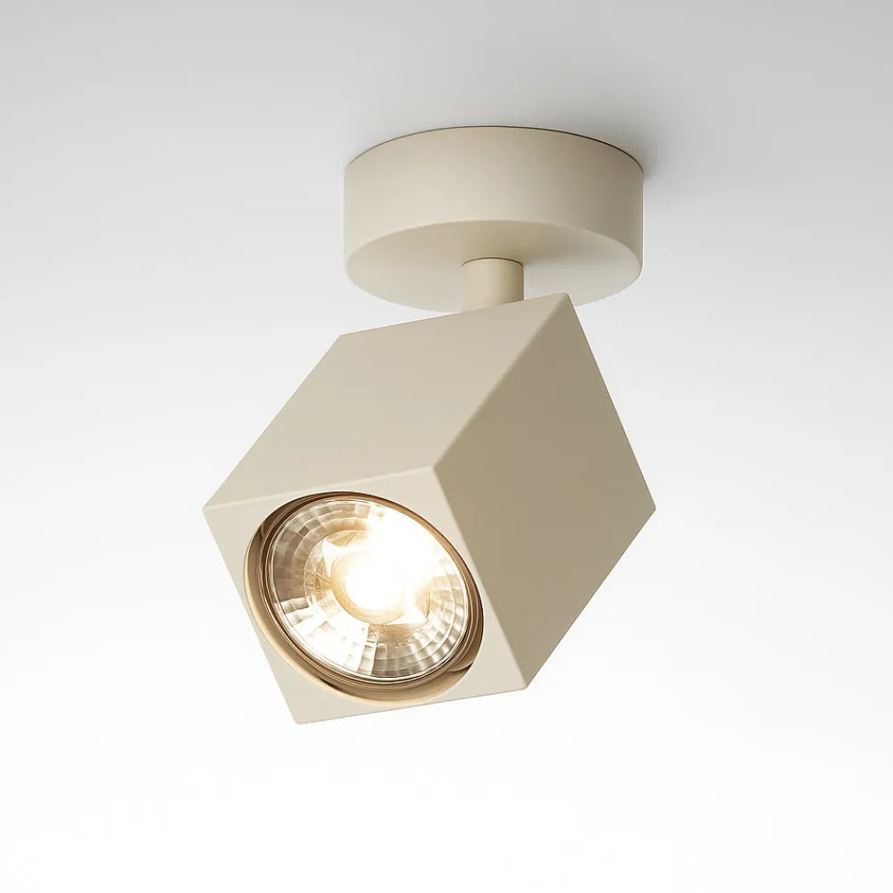 Faretti Da Soffitto-Top Light kibo faretto led a soffitto gu10 orientabile sabbia