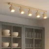 Plafoniere Moderne-Top Light kibo plafoniera a binario sabbia 5 luci orietabili gu10 led