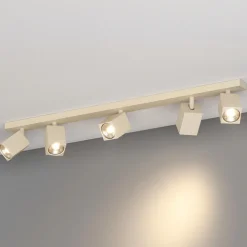 Plafoniere Moderne-Top Light kibo plafoniera a binario sabbia 5 luci orietabili gu10 led