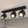 Plafoniere Moderne-Top Light kibo plafoniera con faretti moderna nera 3 luci orientabili gu10