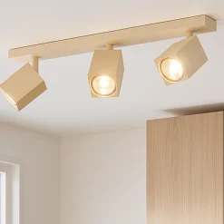 Plafoniere Moderne-Top Light kibo plafoniera da soffitto con 3 faretti led gu10 sabbia