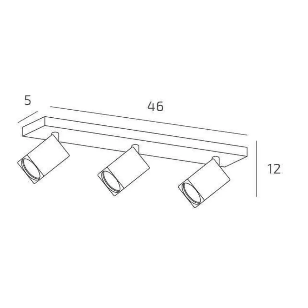 Plafoniere Moderne-Top Light kibo plafoniera da soffitto con 3 faretti led gu10 sabbia