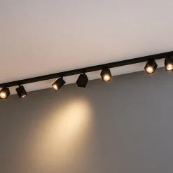 Plafoniere Moderne-Top Light kibo plafoniera da soffitto binario nero 7 luci orientabili per cucina