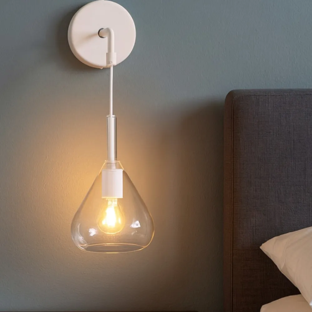 Applique Camera Da Letto-Top Light Toplight kona lampada da parete in vetro trasparente per comodino