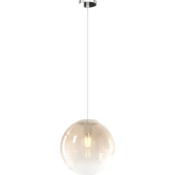 Lampade A Sospensione-Top Light Toplight lampada a sospensione boccia sfera di vetro ambra 25cm