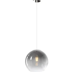 Lampade A Sospensione-Top Light Toplight lampada a sospensione boccia sfera di vetro fume trasparente 25cm