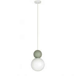 Lampade A Sospensione-Top Light lampada a sospensione cottage verde per cucina moderna sfera vetro bianco