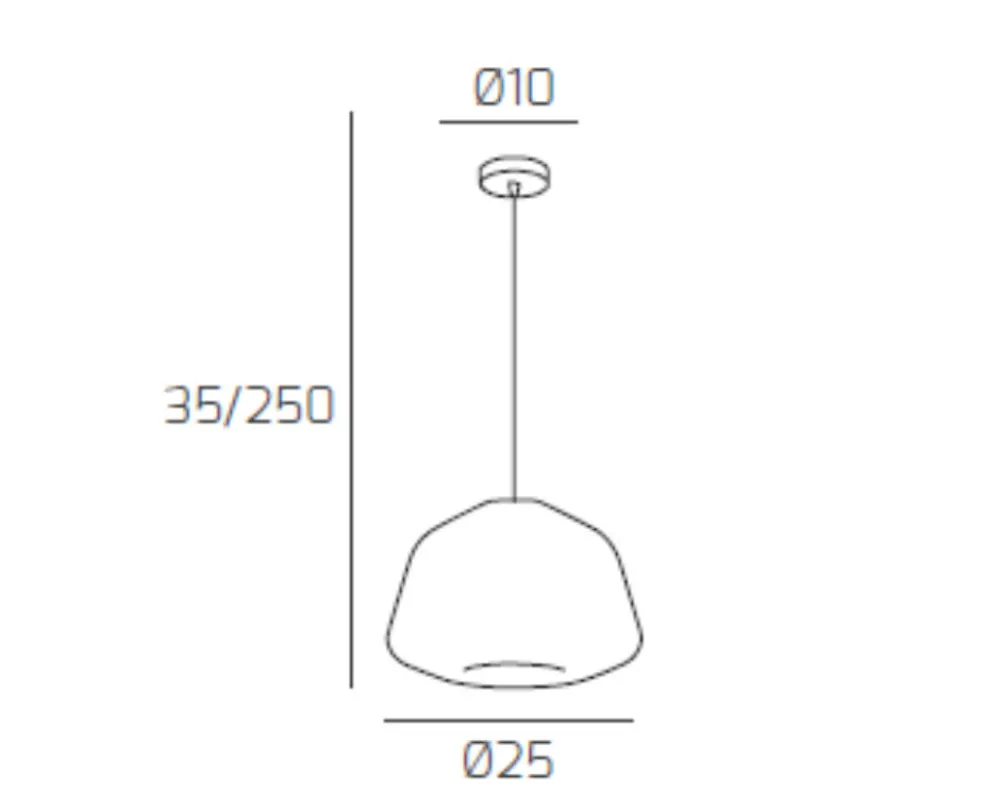 Lampade A Sospensione-Top Light lampada a sospensione pendente ambra vetro