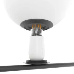 Lampade Da Tavolo-Top Light lampada da tavolo holly nera sfera vetro bianco