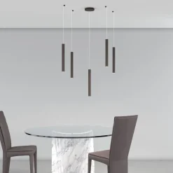 Lampadari Moderni-Top Light lampadario con decentramento marrone per soggiorno