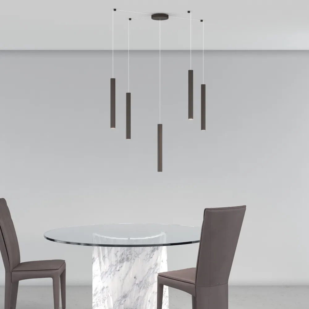 Lampadari Moderni-Top Light lampadario con decentramento marrone per soggiorno