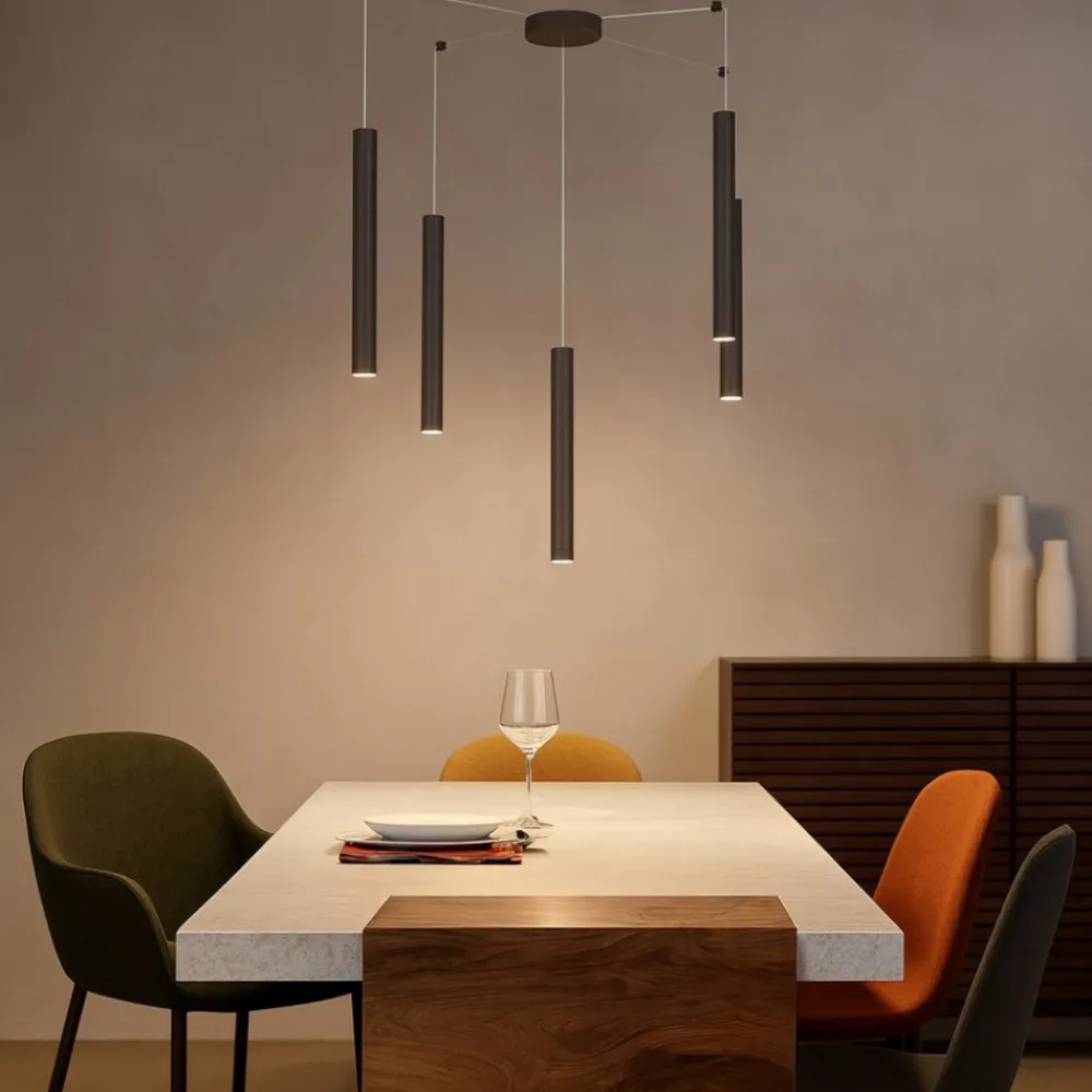 Lampadari Moderni-Top Light lampadario con decentramento marrone per soggiorno