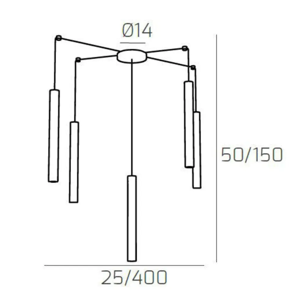 Lampadari Moderni-Top Light lampadario con decentramento marrone per soggiorno