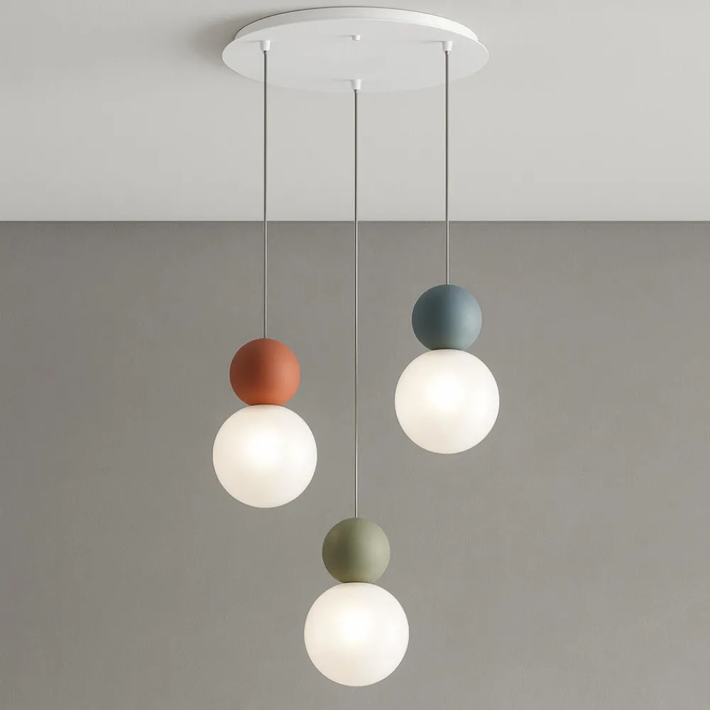 Lampadari Cucina-Top Light lampadario da cucina moderna 3 luci sfere multicolor