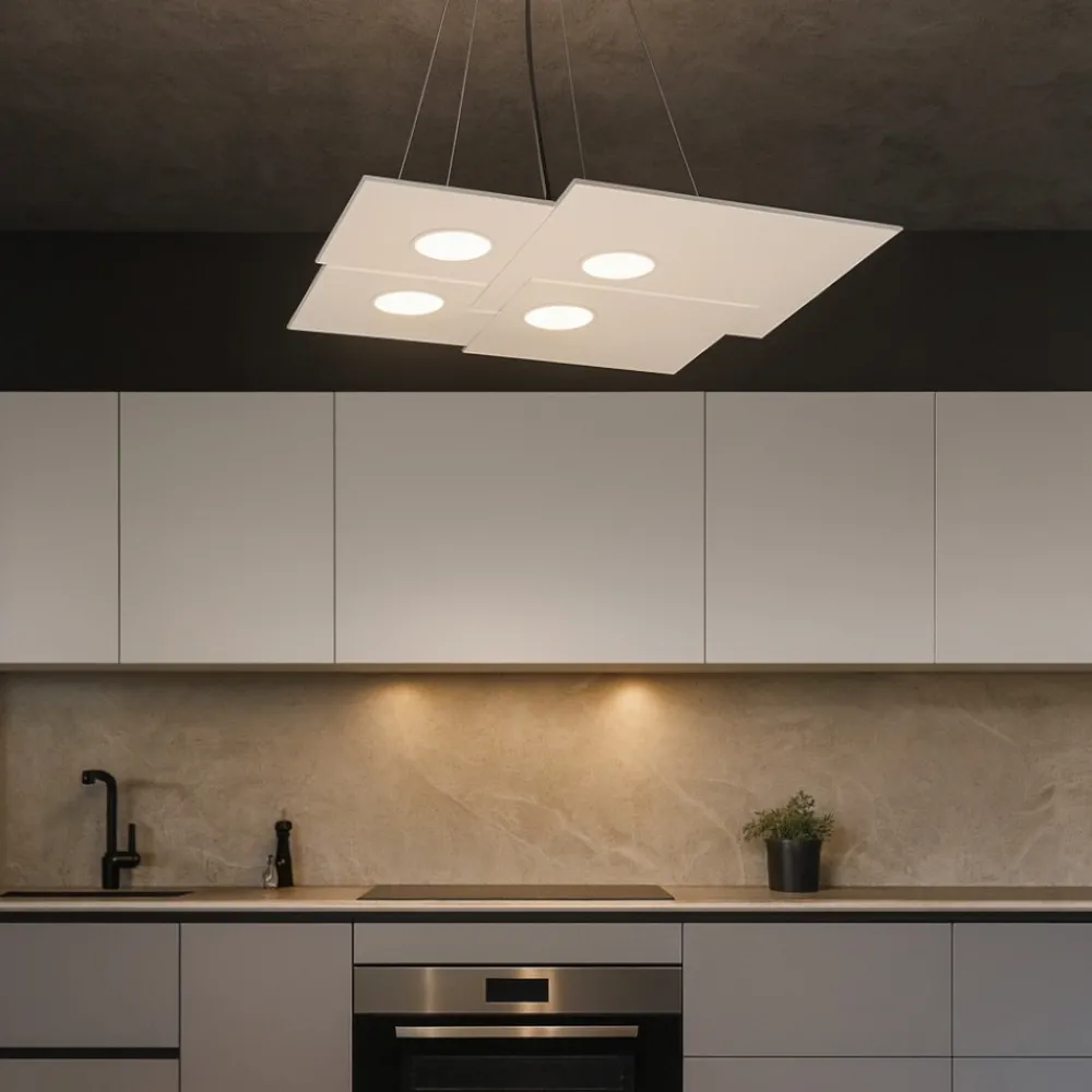 Lampadari Cucina-Top Light Toplight lampadario led per cucina plate bianco design