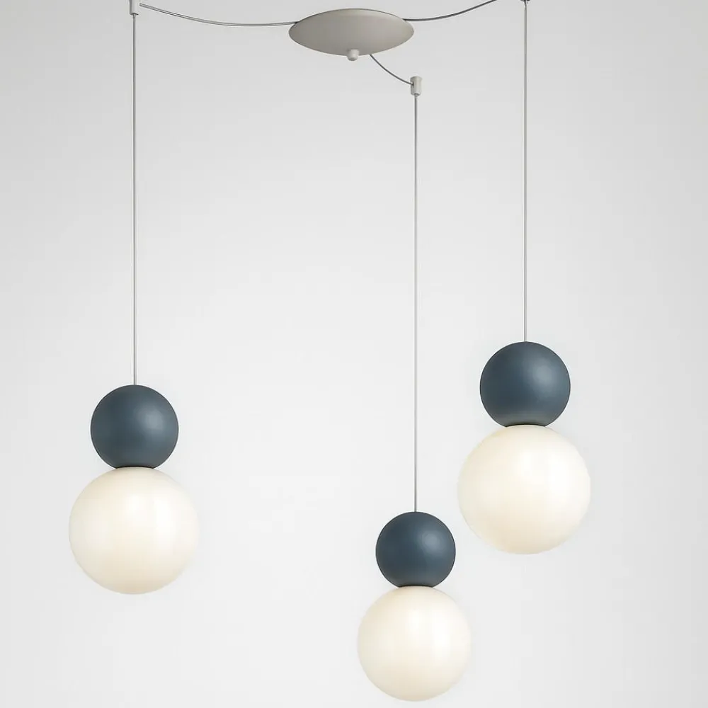 Lampadari Moderni-Top Light lampadario 3 luci cottage decentrate sfere blu