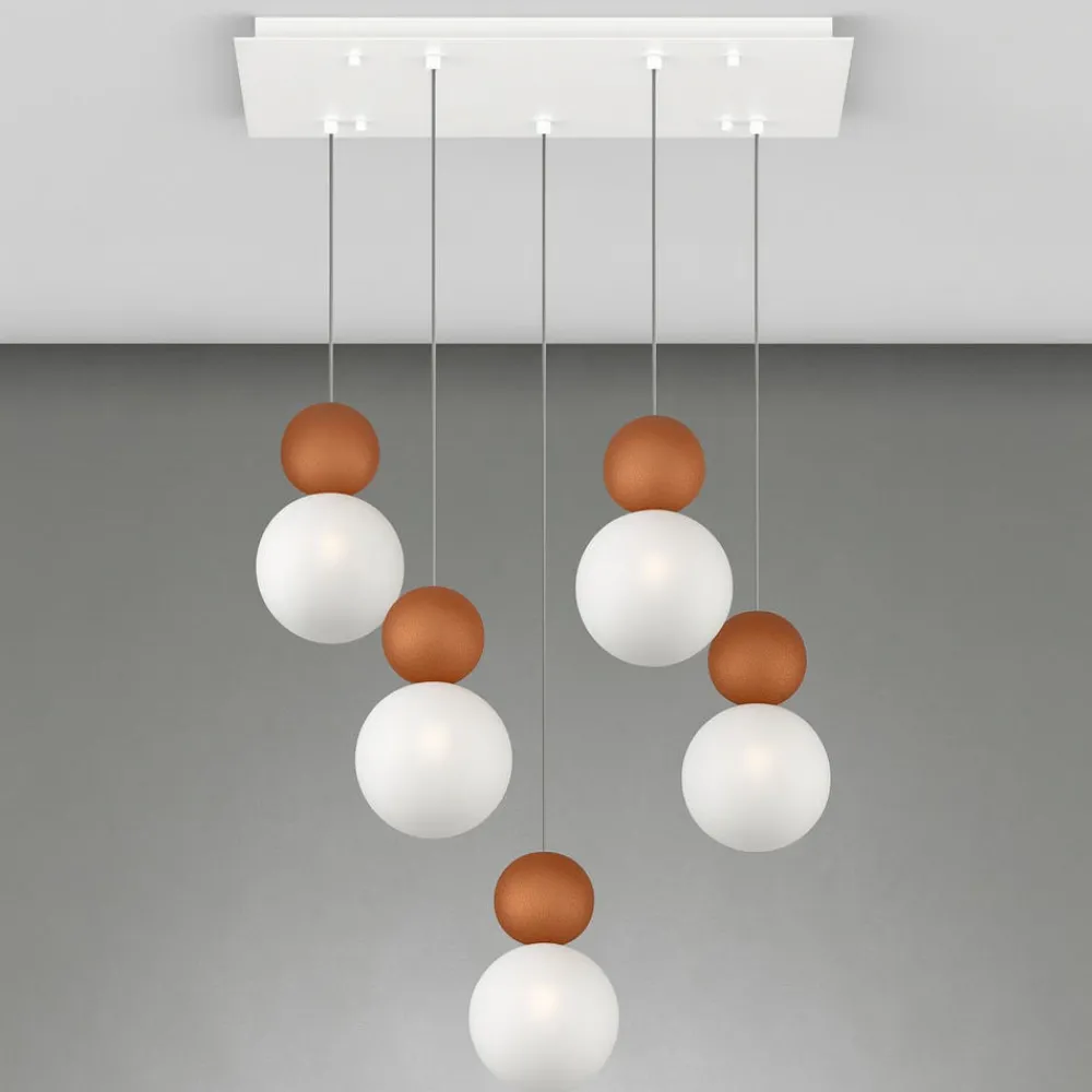 Lampadari Moderni-Top Light lampadario moderno 5 luci terra rossa cottage