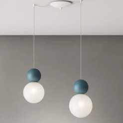 Lampadari Moderni-Top Light lampadario moderno cottage due luci decentrate sfere blu