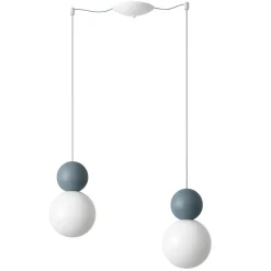 Lampadari Moderni-Top Light lampadario moderno cottage due luci decentrate sfere blu