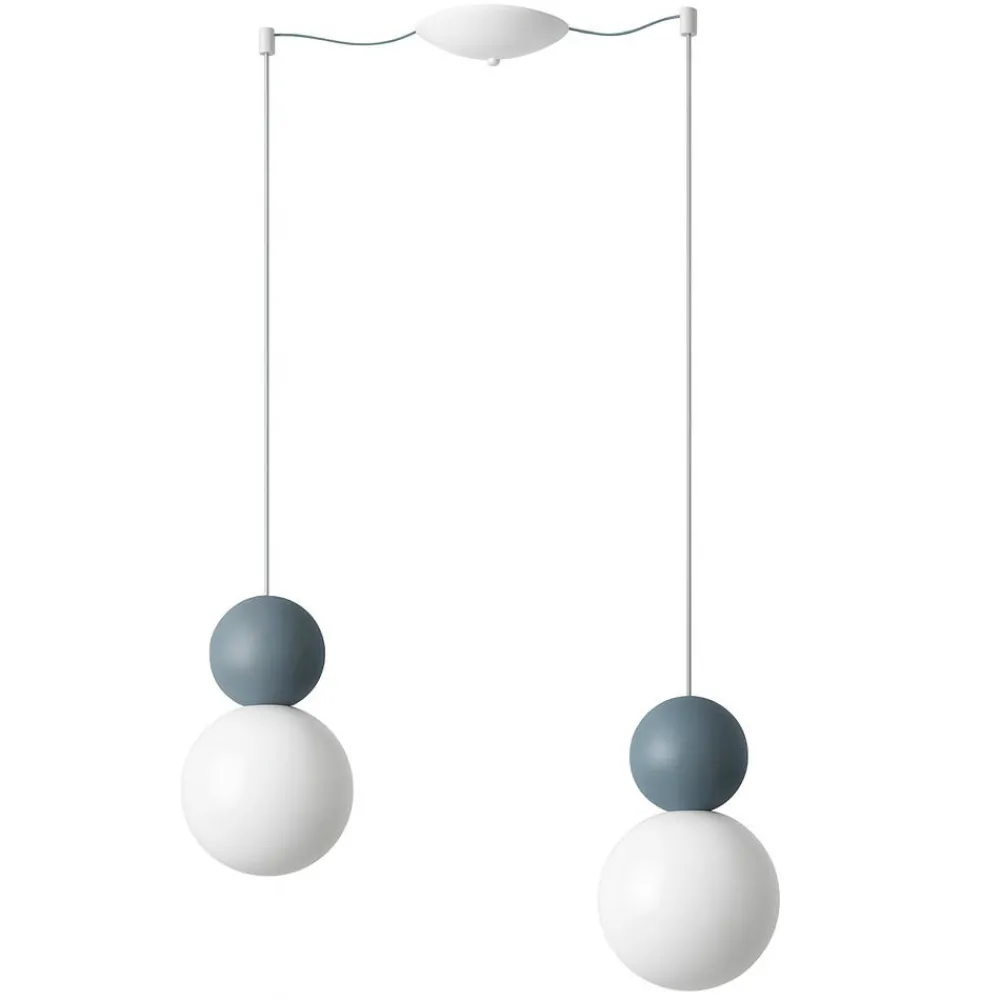 Lampadari Moderni-Top Light lampadario moderno cottage due luci decentrate sfere blu