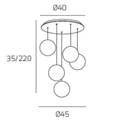 Lampadari Moderni-Top Light Toplight lampadario moderno per soggiorno vetri bianchi