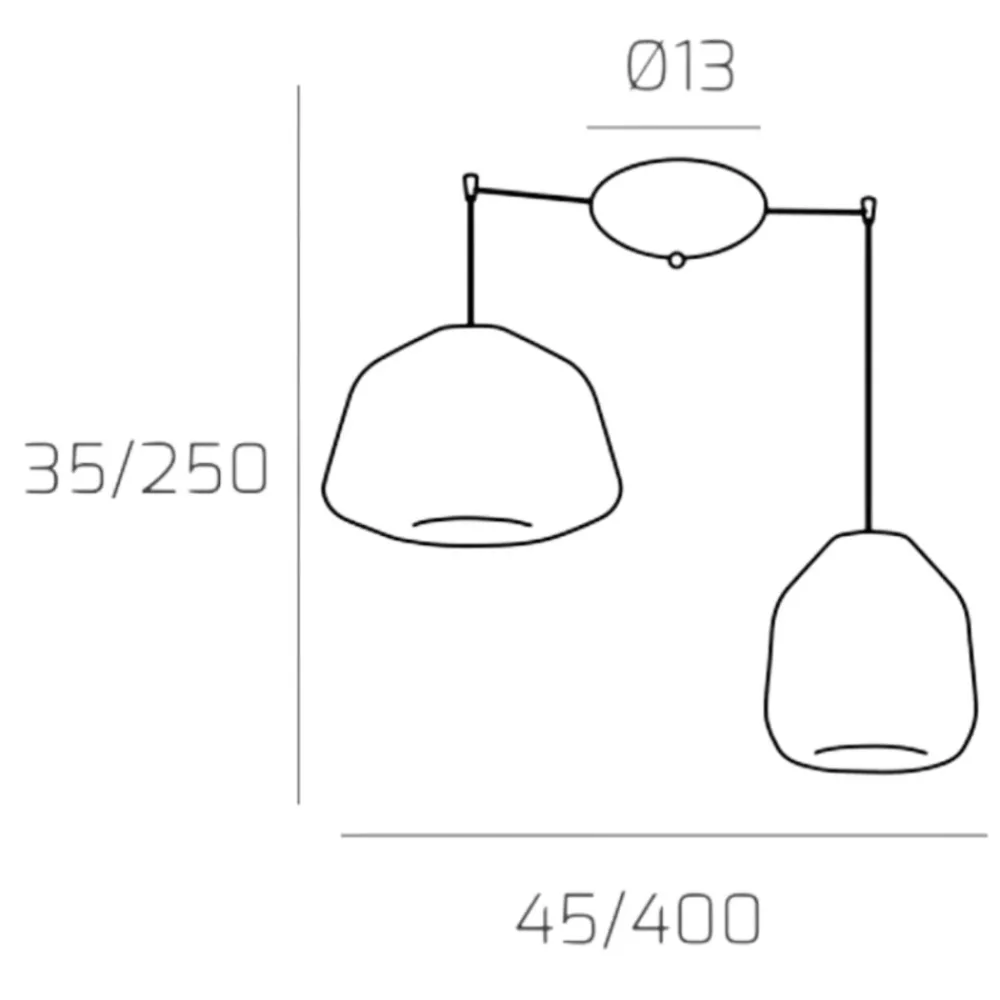 Lampadari Moderni-Top Light lampadario moderno bianco per soggiorno due vetri trasparenti