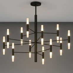 Lampadari Moderni-Top Light lampadario nero space 12 bracci design moderno
